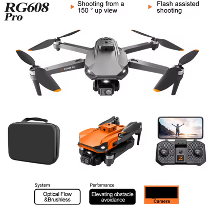 RG608 Pro drone with automatic pop-up infrared obstacle avoidance dual camera one key return & optical flow hovering