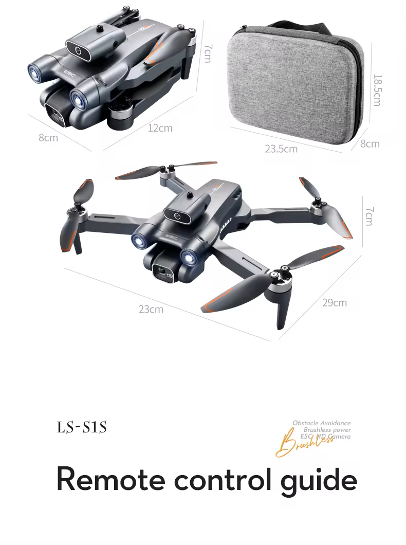 S1S mini drone with laser 4-way obstacle avoidance wide angle dual camera & optical flow hovering