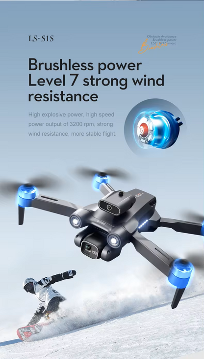 S1S mini drone with laser 4-way obstacle avoidance wide angle dual camera & optical flow hovering