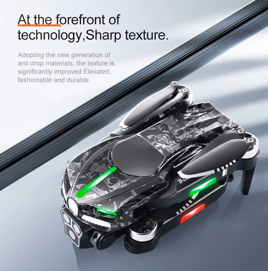 V186 supercar drone with dual camera 4-way obstacle avoidance optical flow hovering & brushless motor